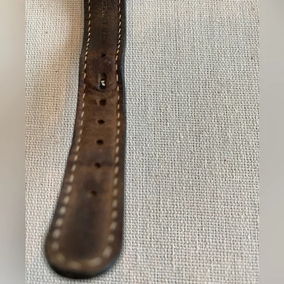 Vintage ESQ Two Tone Round Quartz Watch w/Leather Band - Picture 5 of 10